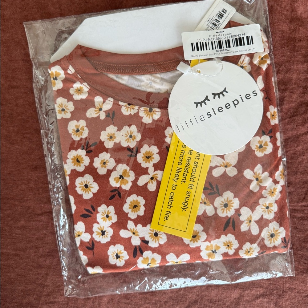 Little Sleepies mocha blossoms long sleeve set